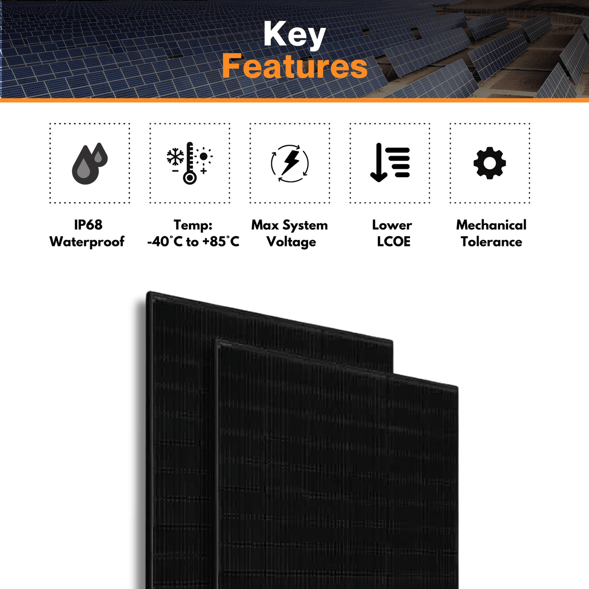 JA Solar 405W Monofacial Solar Panel - W/ 108 Split Cell