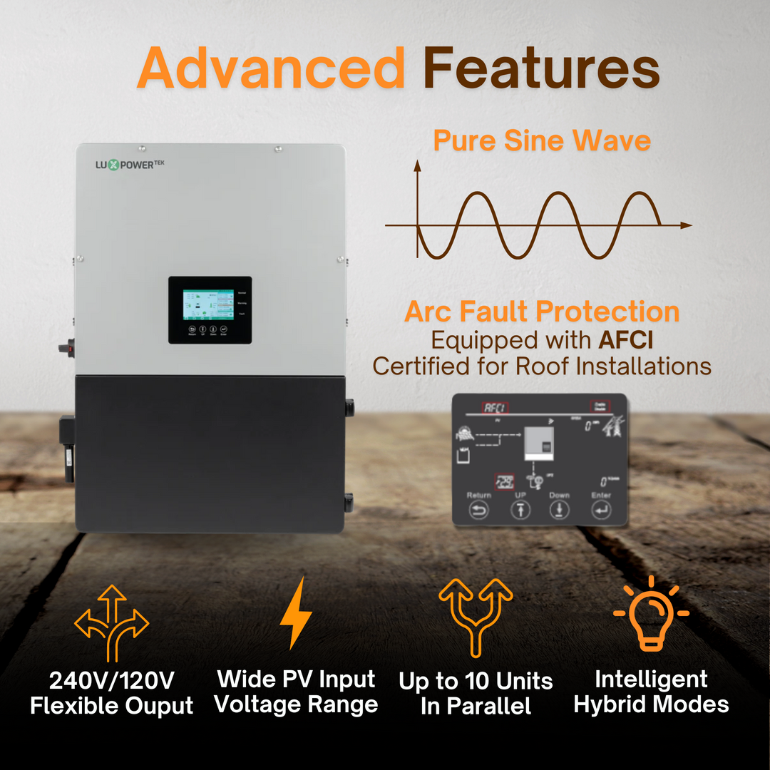 Luxpower LXP-LB-US 10k Hybrid Inverter - 48V 120/240V Split Phase | UL, CEC & CSA Approved