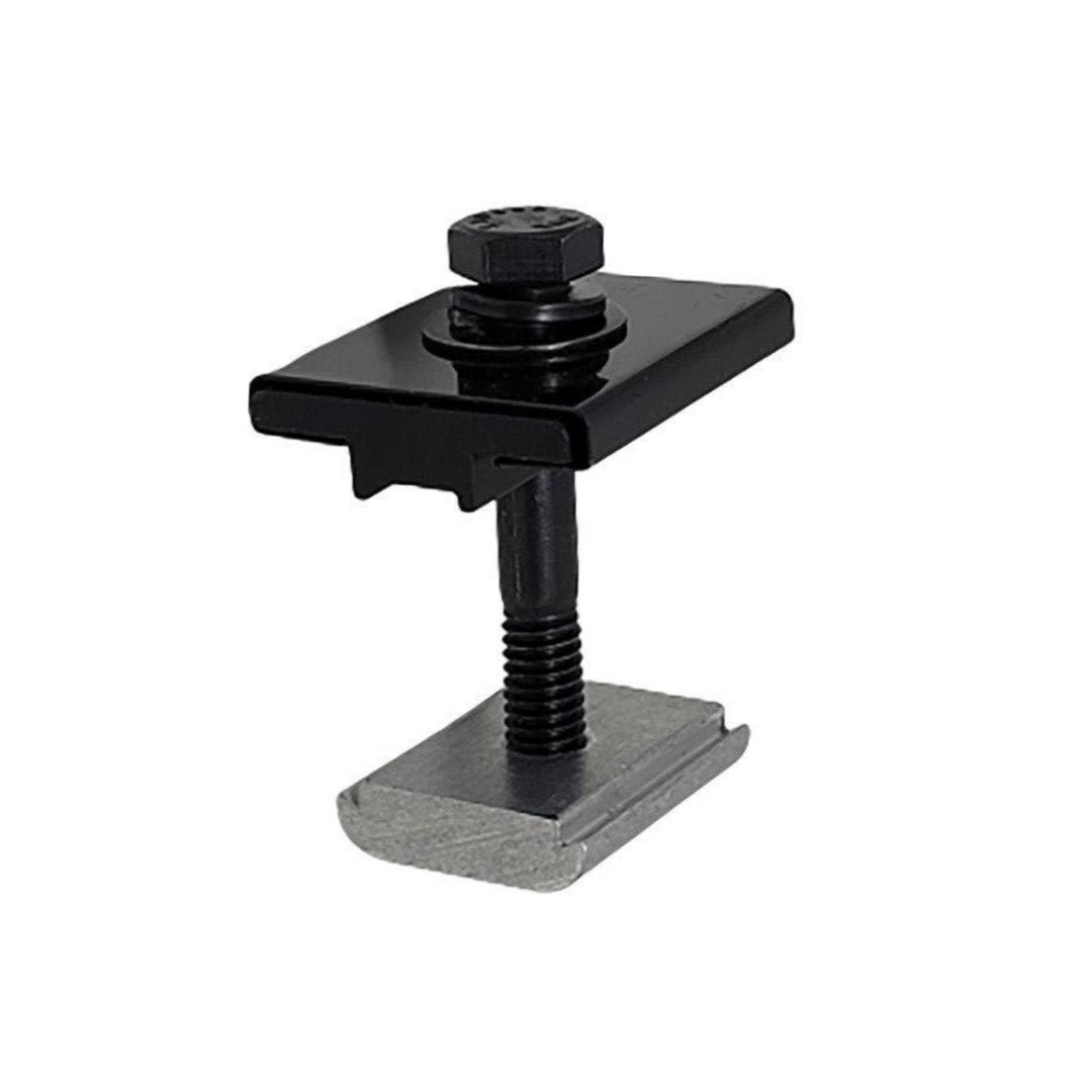 Kinetic Solar Black Rail System Solar KMWC3046-BM Mid Clamp, 30-46mm, Standard Kinetic Solar Nuts, Black Anodized