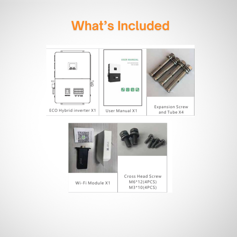 Luxpower LXP6K (SNA-US 6000) - Hybrid Off Grid Inverter | 8000W PV Input | 6000W Output | SNA 6k Split Phase | UL & CSA Approved | 6000XP