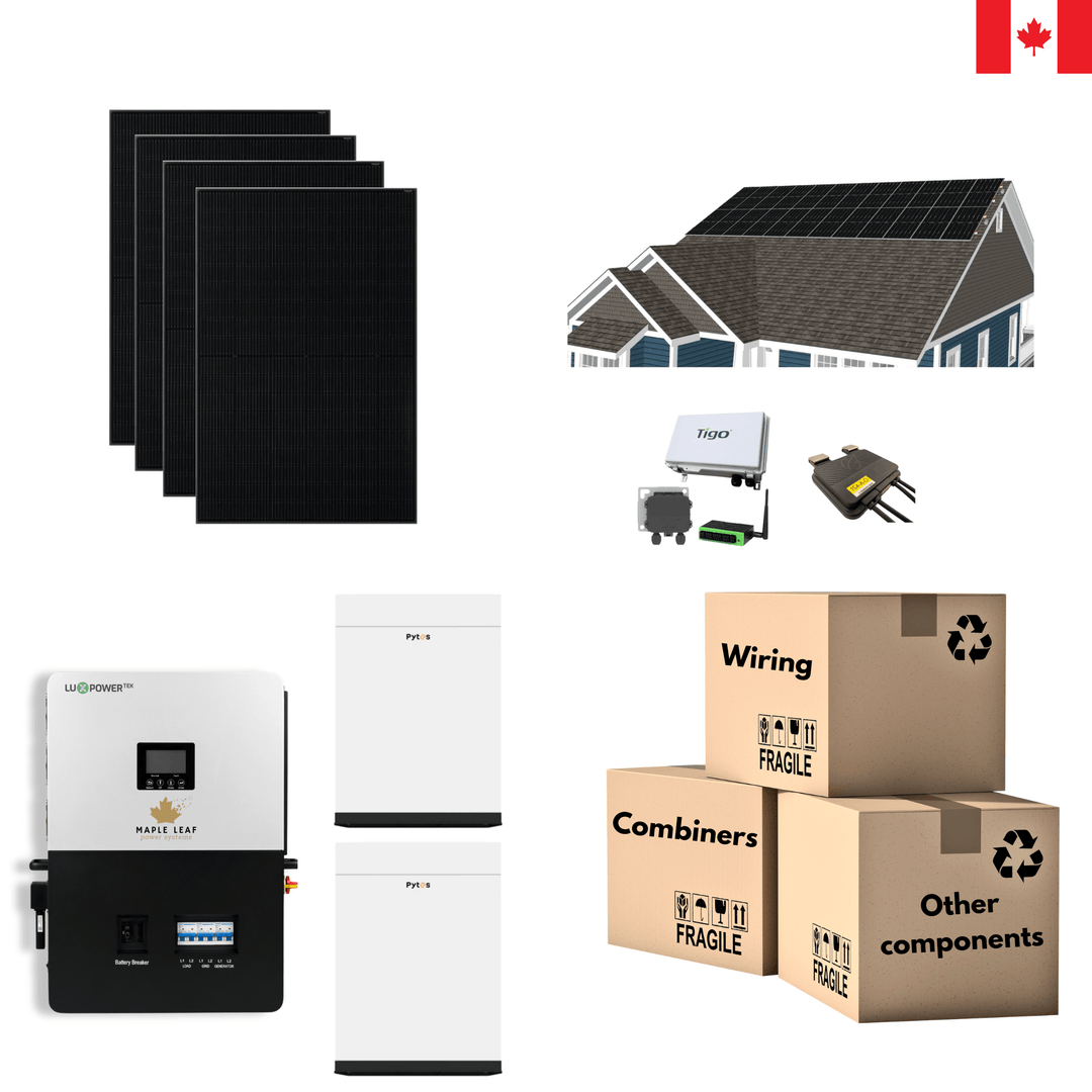 All-Black 400W Solar Panels | Pytes Battery | Luxpower 6000XP | Off-Grid Solar Kit