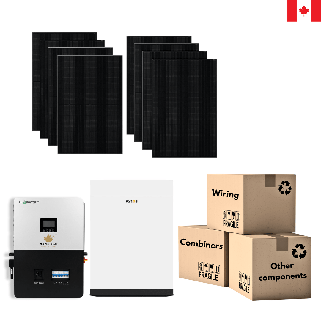 All-Black 400W Solar Panels | Pytes Battery | Luxpower 6000XP | Off-Grid Solar Kit