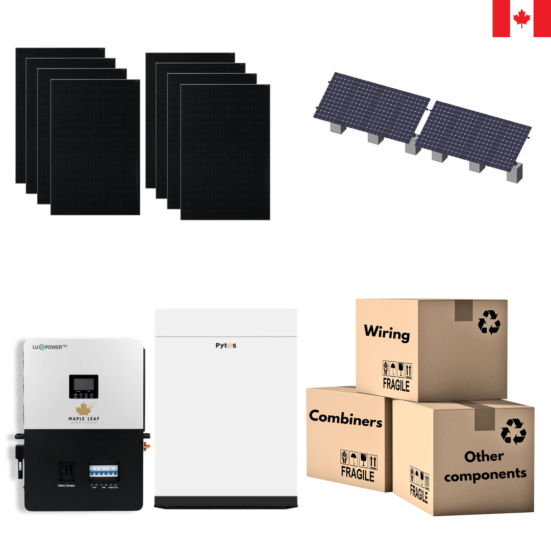 All-Black 400W Solar Panels | Pytes Battery | Luxpower 6000XP | Off-Grid Solar Kit