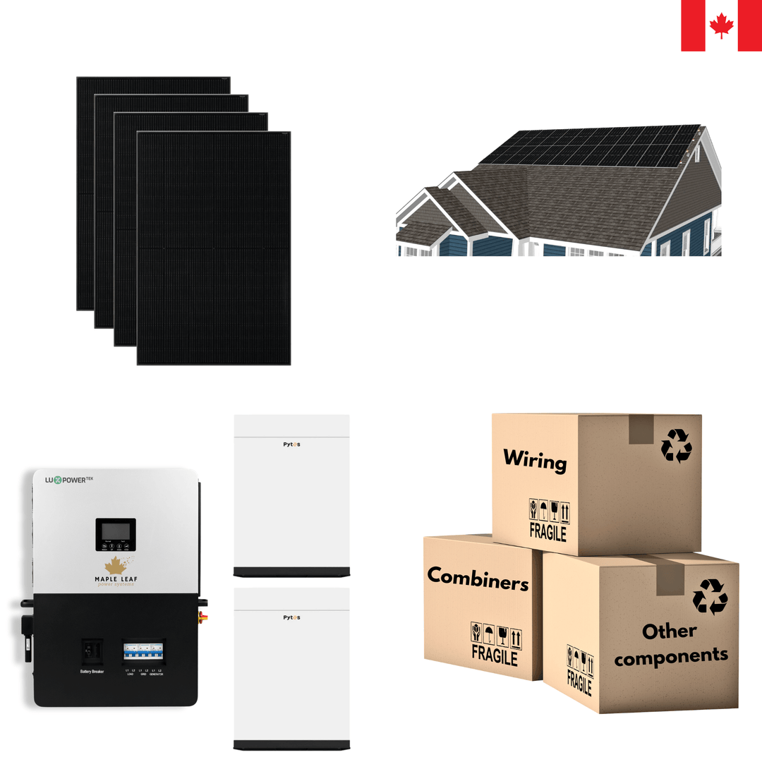 All-Black 400W Solar Panels | Pytes Battery | Luxpower 6000XP | Off-Grid Solar Kit