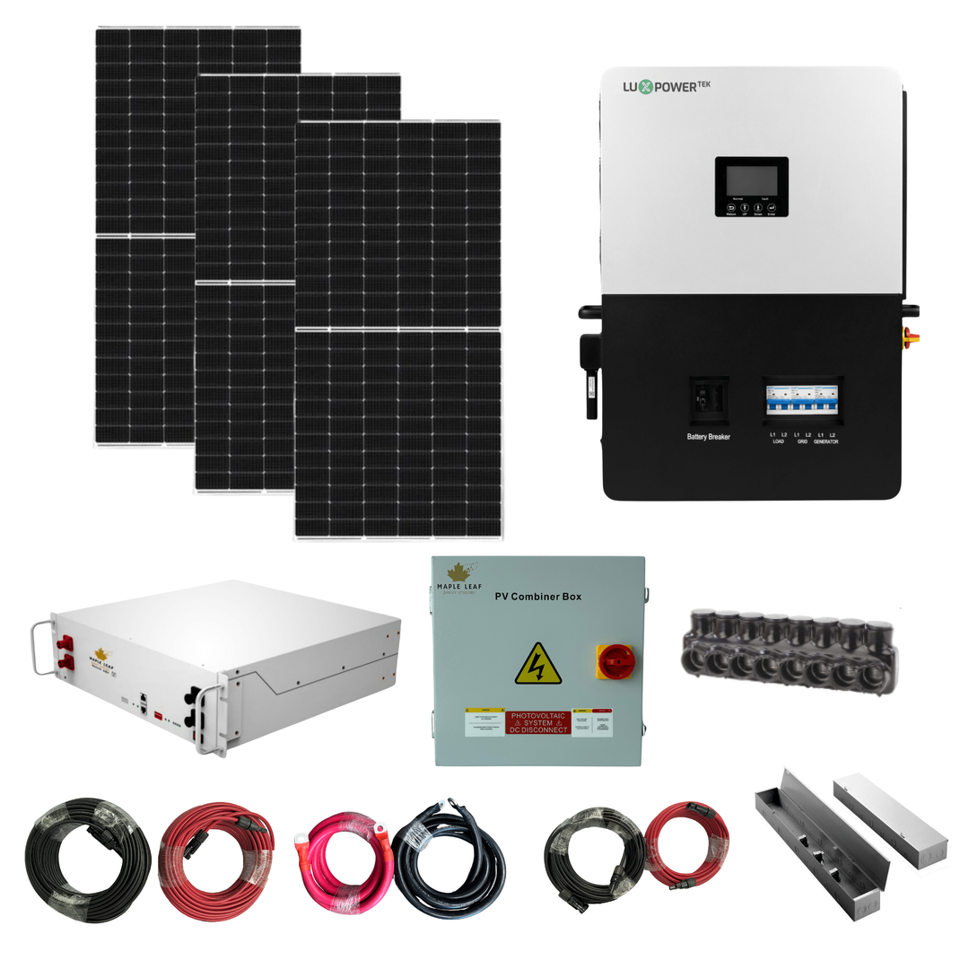 Luxpower SNA-US-6K Kit - Tier 1 550W+ Solar Panels | 48v 100Ah Beaver Battery | Solar Power Kits for House, Cabin & Off-Grid