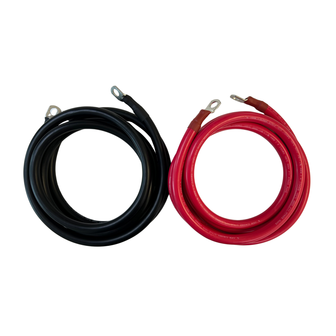 2/0 AWG Solar Battery Extension Cable - Inverter And Battery Cable 2/0awg | Tinned Copper | 200ah| Red And Black 10FT Each