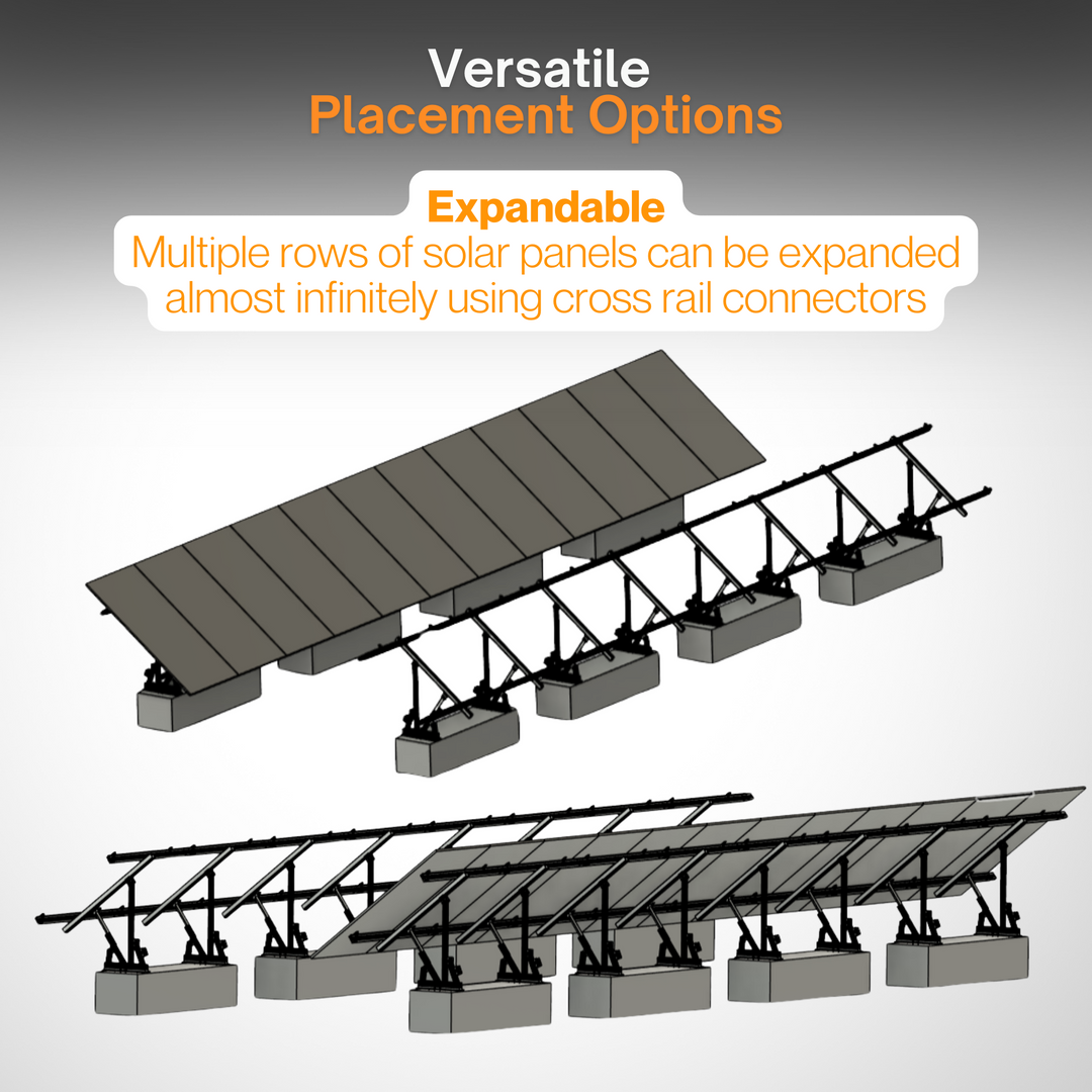 Maple Leaf Goose Adjustable Solar Panel Ground Mount | 30° Summer - 60° Winter Adjustable Angle