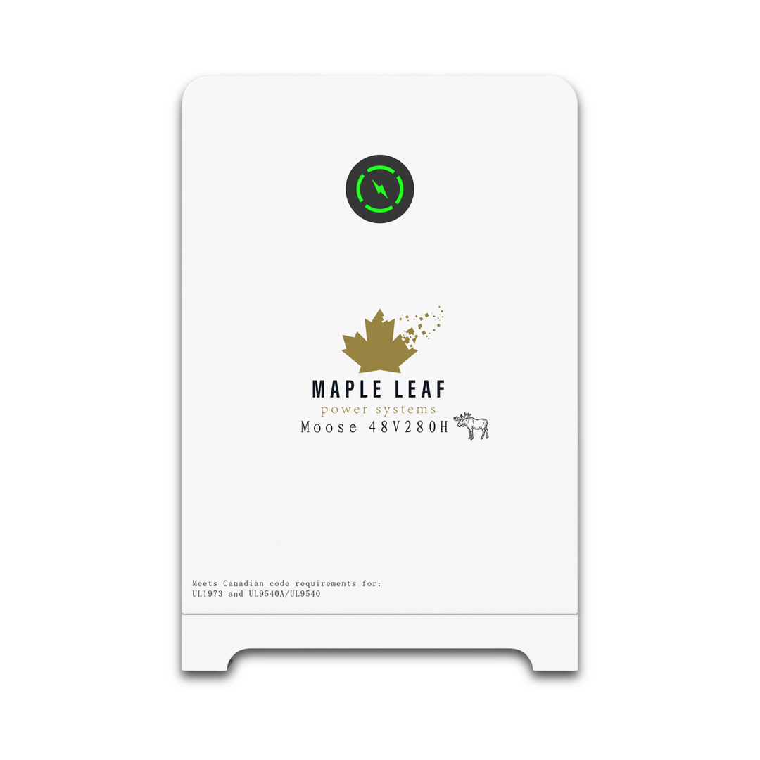 Maple Leaf Moose 48V 280Ah LiFePO4 Floor Mount Solar Battery | 8,500+ Cycles | 80% DoD | Plug & Play | 16 Parallel | IP65 | UL1973 & UL9540A Certified