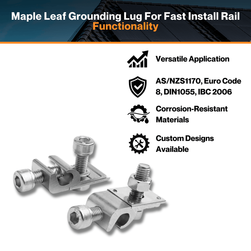 Maple Leaf Grounding Lug For Fast Install Rail