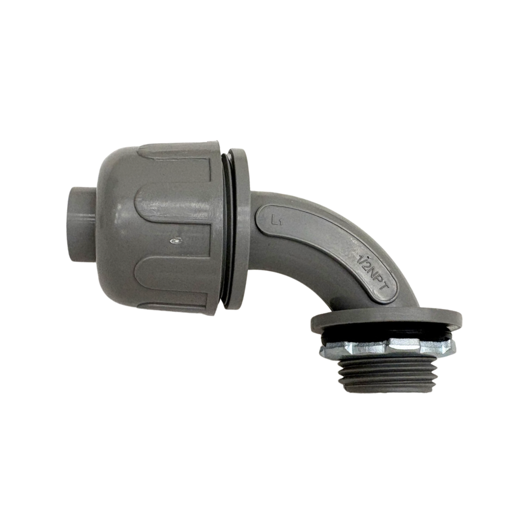Anamet Liquid Tight Fittings Non-Metallic Connector - 3-Piece -  2", 1 1/2", 1 1/4", 1", 3/4", 1/2"  - Straight or 90-Degree Swivel - For Electrical Conduit - NMLT Series