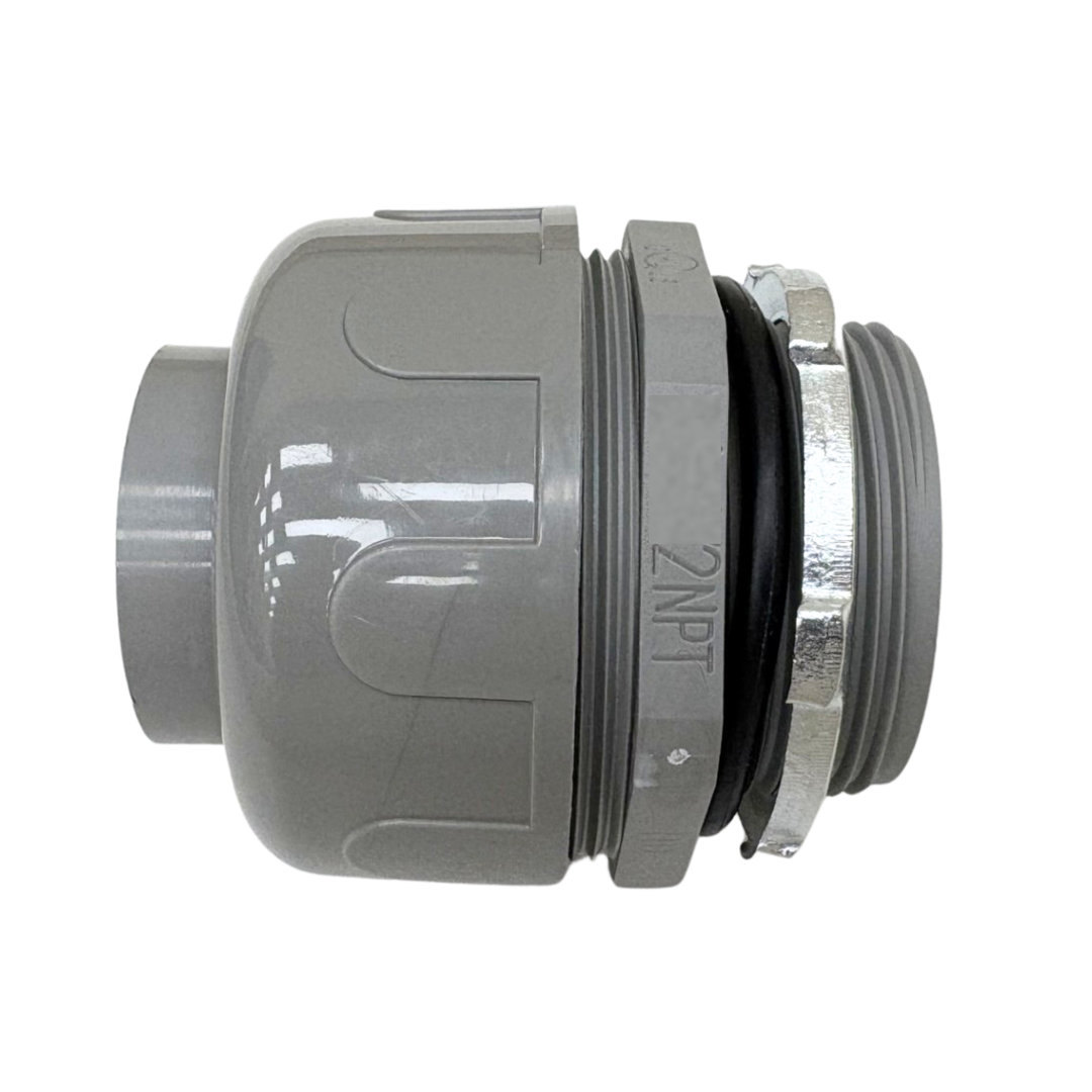 Anamet Liquid Tight Fittings Non-Metallic Connector - 3-Piece -  2", 1 1/2", 1 1/4", 1", 3/4", 1/2"  - Straight or 90-Degree Swivel - For Electrical Conduit - NMLT Series