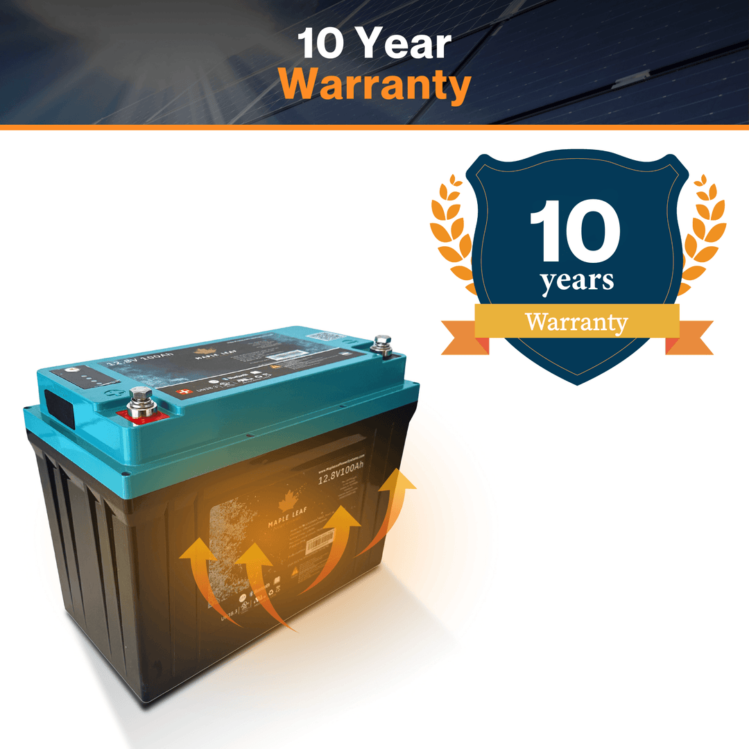 Maple Leaf 12V 100AH Lithium Iron Phosphate Battery - W/ Self-Heating Function | UL9540A & UL1973 Certified