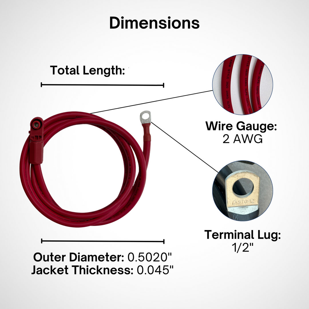 Maple Leaf Beaver Battery 2 AWG Battery Cable Kit (Cables + Grounding)