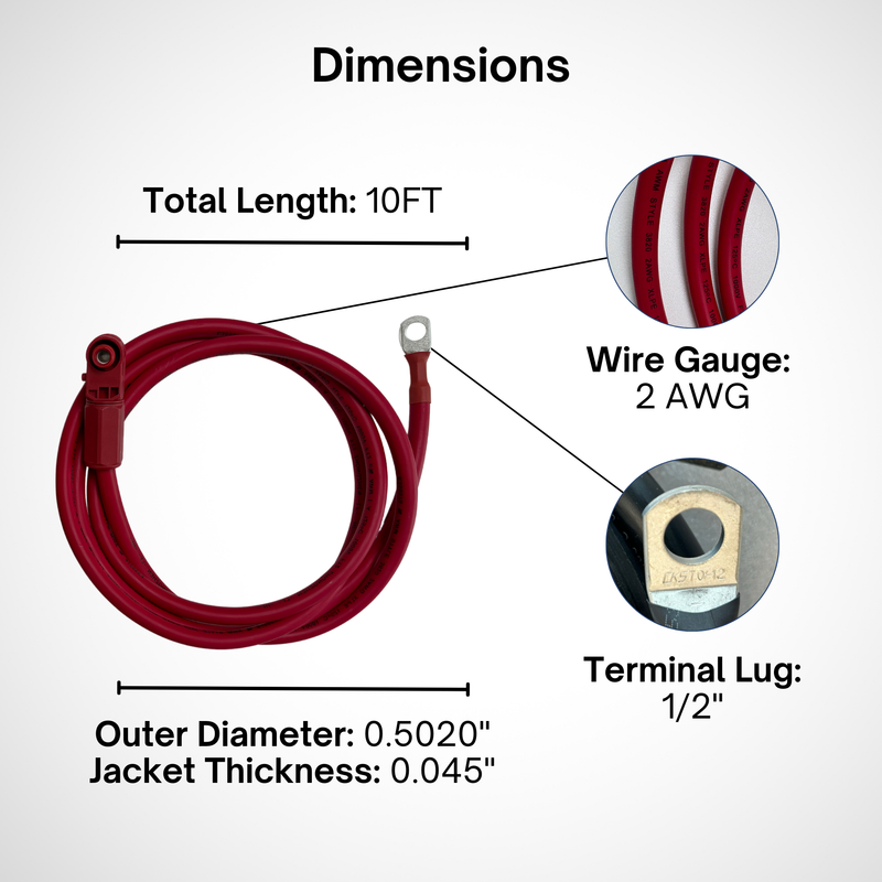 Maple Leaf Beaver Battery 2 AWG Battery Cable Kit (Cables + Grounding)
