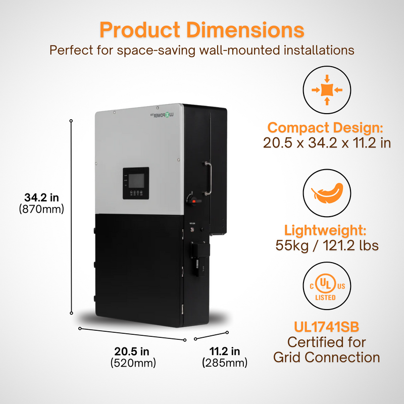 Luxpower LXP-LB-US (18KPV) 12k Hybrid Inverter - 18000W PV Input | 12000W Output | 48V 120/240V Split Phase | UL & CSA Approved