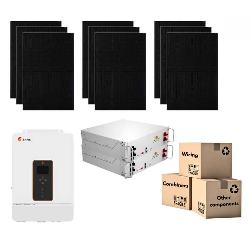 SRNE 48v 10kw Split Phase [120/240] Solar Kit -Great For On-grid System | 10Kw Off Grid Solar System  | Hybrid Inverter With Grid Input