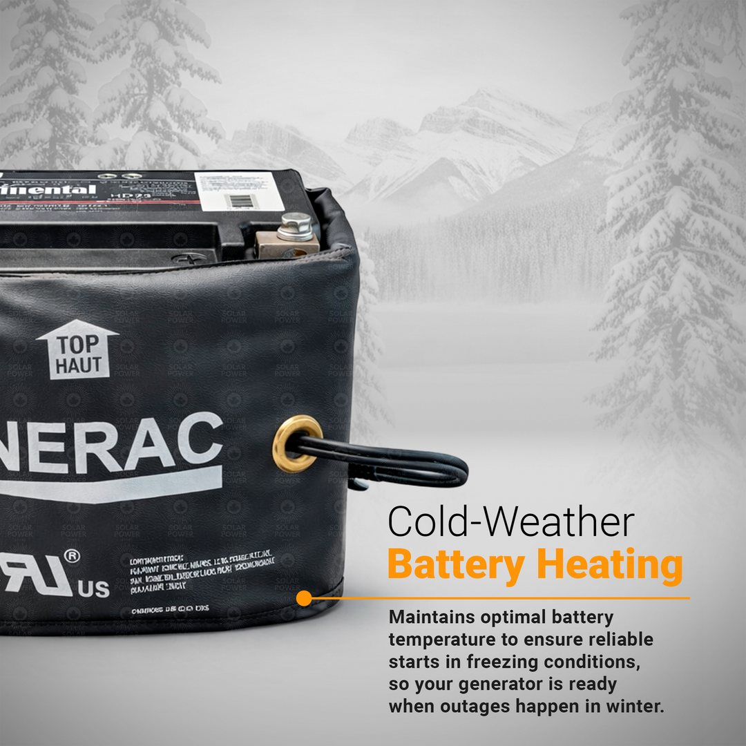 Generac 7211 Battery Heater Kit for 10–28kW Air-Cooled Generators | Cold Weather Starting Protection & Extended Battery Life