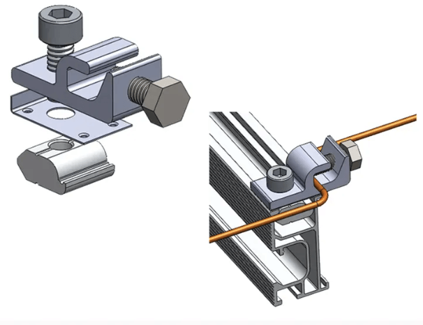 Maple Leaf Grounding Lug For Fast Install Rail