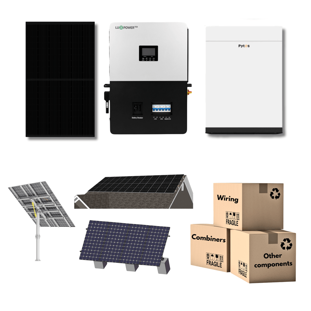 All-Black 400W Solar Panels | Pytes Battery | Luxpower 6000XP | Off-Grid Solar Kit