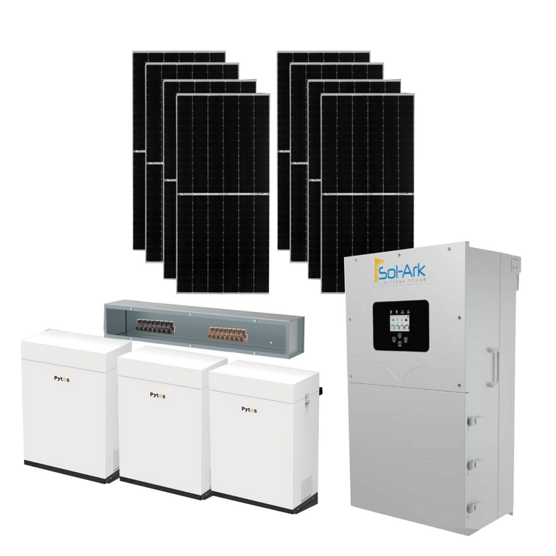 Sol-Ark 15K Hybrid Inverter – W/ Pytes Energy 48V 100AH EBOX | W/ Optional Roof Racking Or Ground Mount | UL9540 & UL9540A Certified