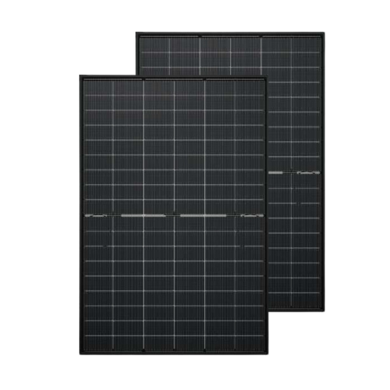 Maple Leaf All Black Bifacial Solar Panel 860W (2 x 430W) - N-type Mono Cells | PERC & Half-cut | W/ 10 Busbar Technology |  IP68 Junction Box