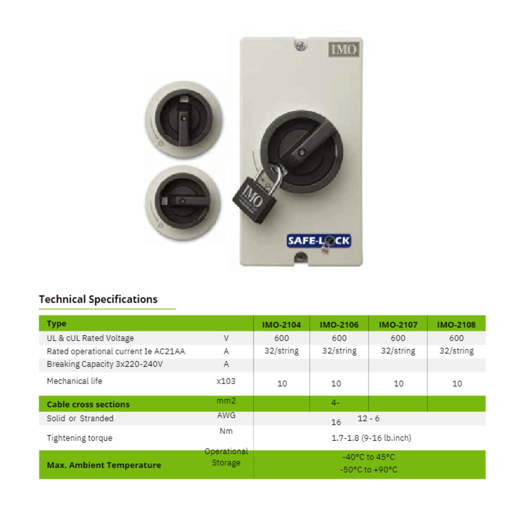 2 String - DC Disconnect | Enclosed IP66 | 32A/string | 600Vdc | 180x98x107 mm | UL60947 Approved