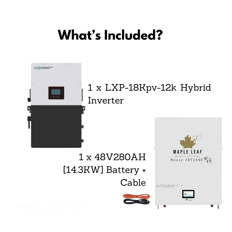 Luxpower 18Kpv & Maple Leaf 48V280AH [Heated] Battery Pack - Hybrid System, Off Grid System | ESS Battery Solution | UL9540A, UL9540 Certified