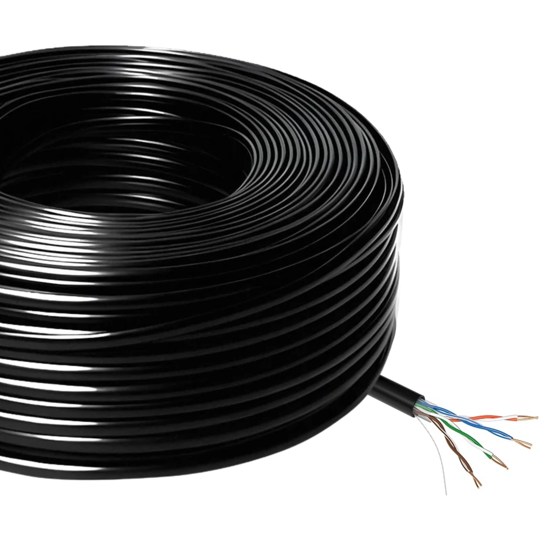 Cat5e Outdoor Ethernet Cable – Direct Burial Solid Copper 24AWG, CMX UV & Waterproof UTP LAN Cable for PoE, Security Cameras, Internet, Gaming – UL Listed Network Cable | By the Foot