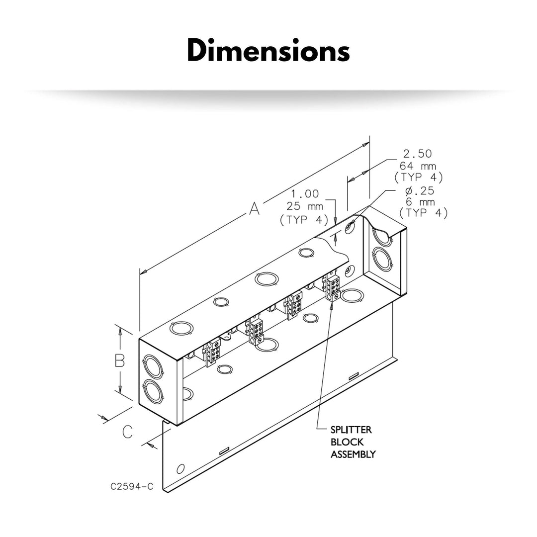 24in Solar Splitter Trough Type - Inverter To Battery Connection Organizer | Solar System Wire Trough Organizer