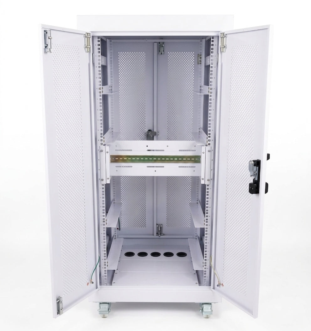 Maple Leaf Indoor Battery Cabinet for Solar Power Systems | Fits Standard Server-Rack Batteries | Durable All-Steel Construction | Version 2