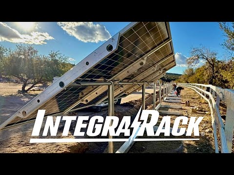 IntegraRack IR-G4 Four Solar Modules Adjustable Racking System - Twin Pole Ground Mount Frame | 6061-T6  Aluminum | 150mph Wind Load | 0°-45° Angle Adjustment | UL 2703 & Bonding Certified