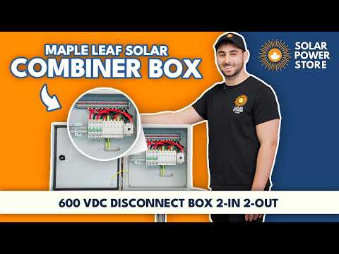 Maple Leaf Solar Combiner Box - 600 VDC Disconnect Box 2-In 2-Out | W/ Surge Protection | IP65 Waterproof & Lightning Arrester