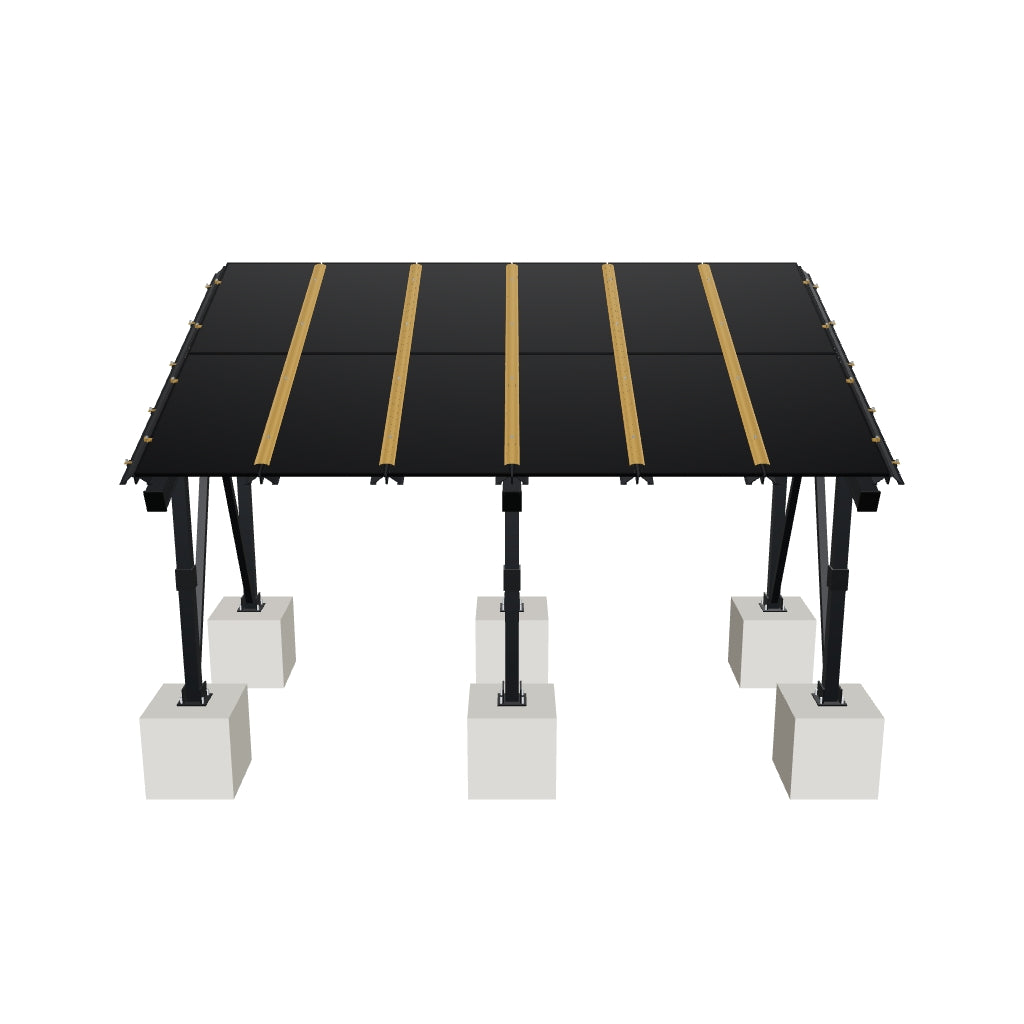 Maple Leaf Heavy-Duty 12-Panel Solar Carport Mounting System | 2x6 Solar Panel Array
