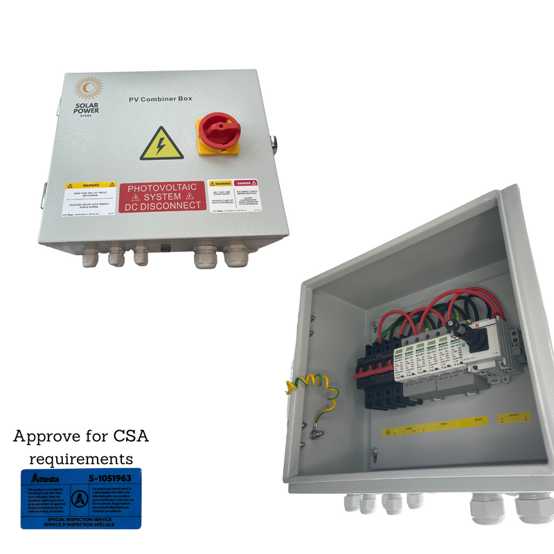 Surge Protection Box (2-in-2-out) With DC Disconnect for Solar Array - MEET CSA REQUIREMENTS