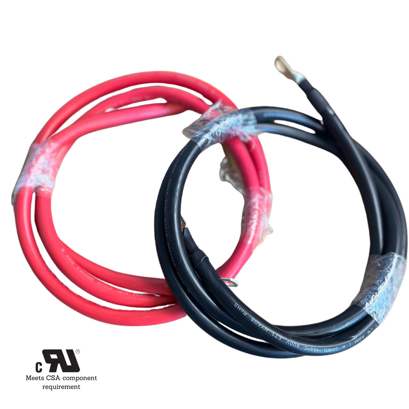 2 AWG Solar Battery Extension Cable - Inverter and Battery Cable 2awg, Tinned Copper, 125ah, (RED and BLACK 5FT EACH)