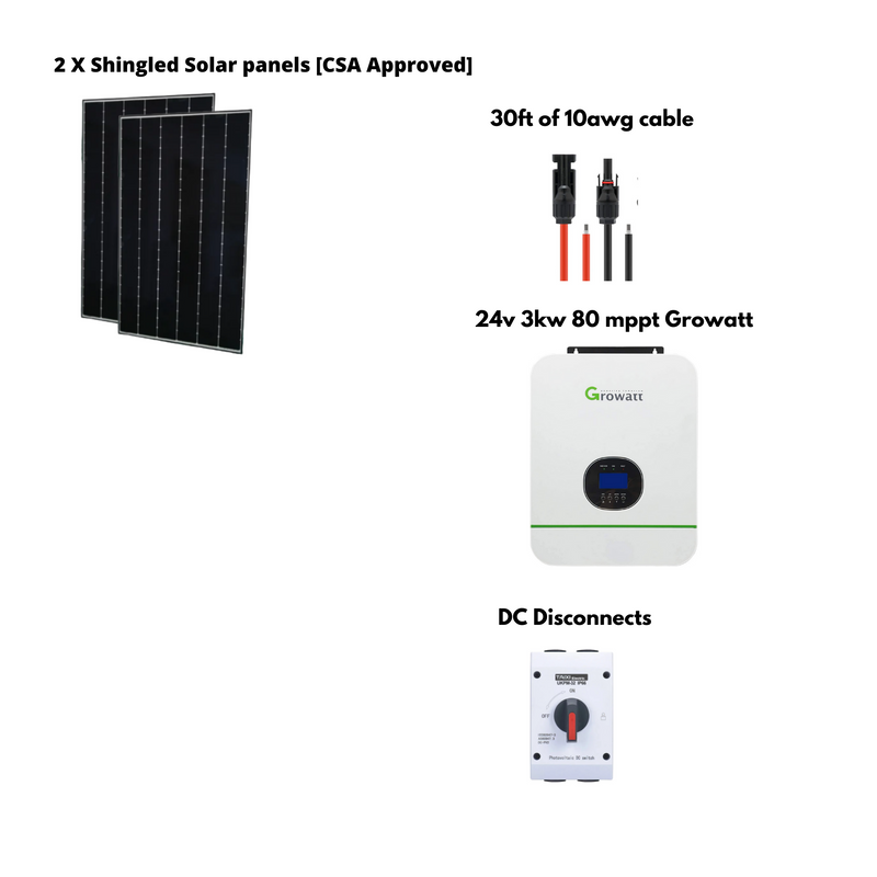 24v 3000W 80A All In One Solar Kit - Max 4.5kw Of Solar | Optional AC Input | W/ Generator | Perfect for On-grid & Off-grid Systems