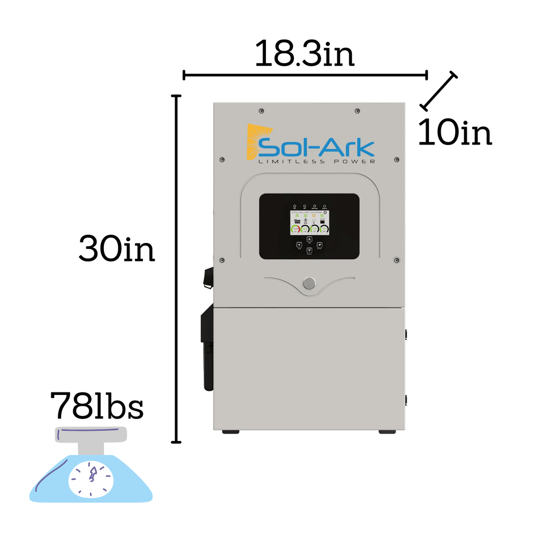 Sol-Ark 8K All-In-One  Hybrid Inverter - Battery Flexible | Remote Access Monitoring | IP65 / NEMA 3R Enclosure