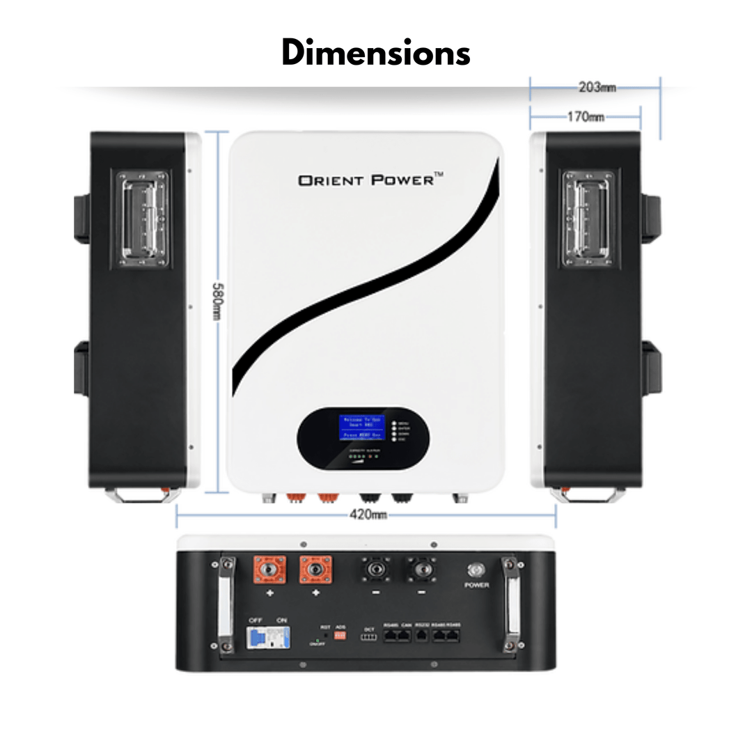 Orient Power Powerwall LiFePO4 Battery -  5.12KW 48V100AH Wall-Mounted | 5120W Of Battery | From The Makers Of Jakiper