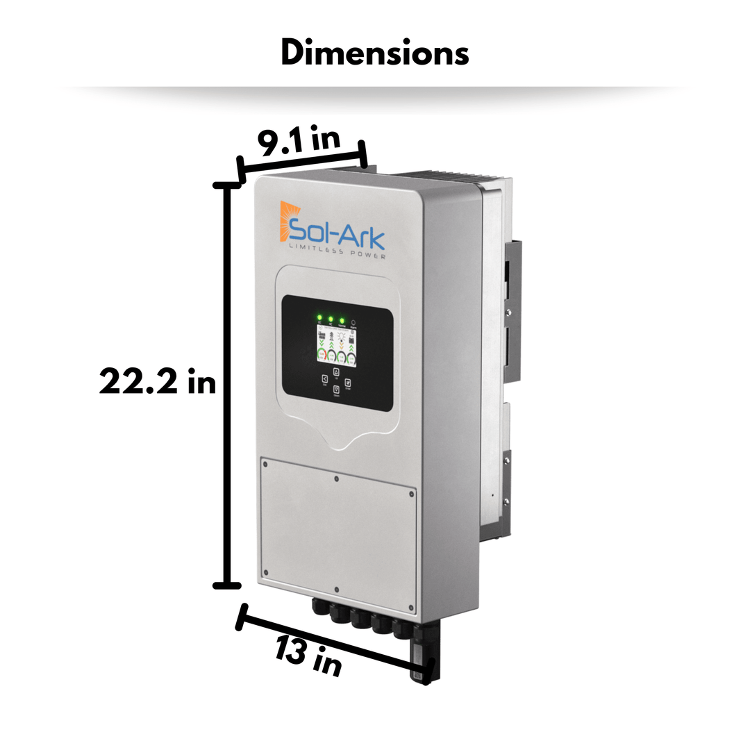 Sol-Ark 5k-1P Hybrid Inverter - Single Phase Inverter |10kw Solar Input (500VOC) | 2MPPT Controllers | For Off Grid Uses