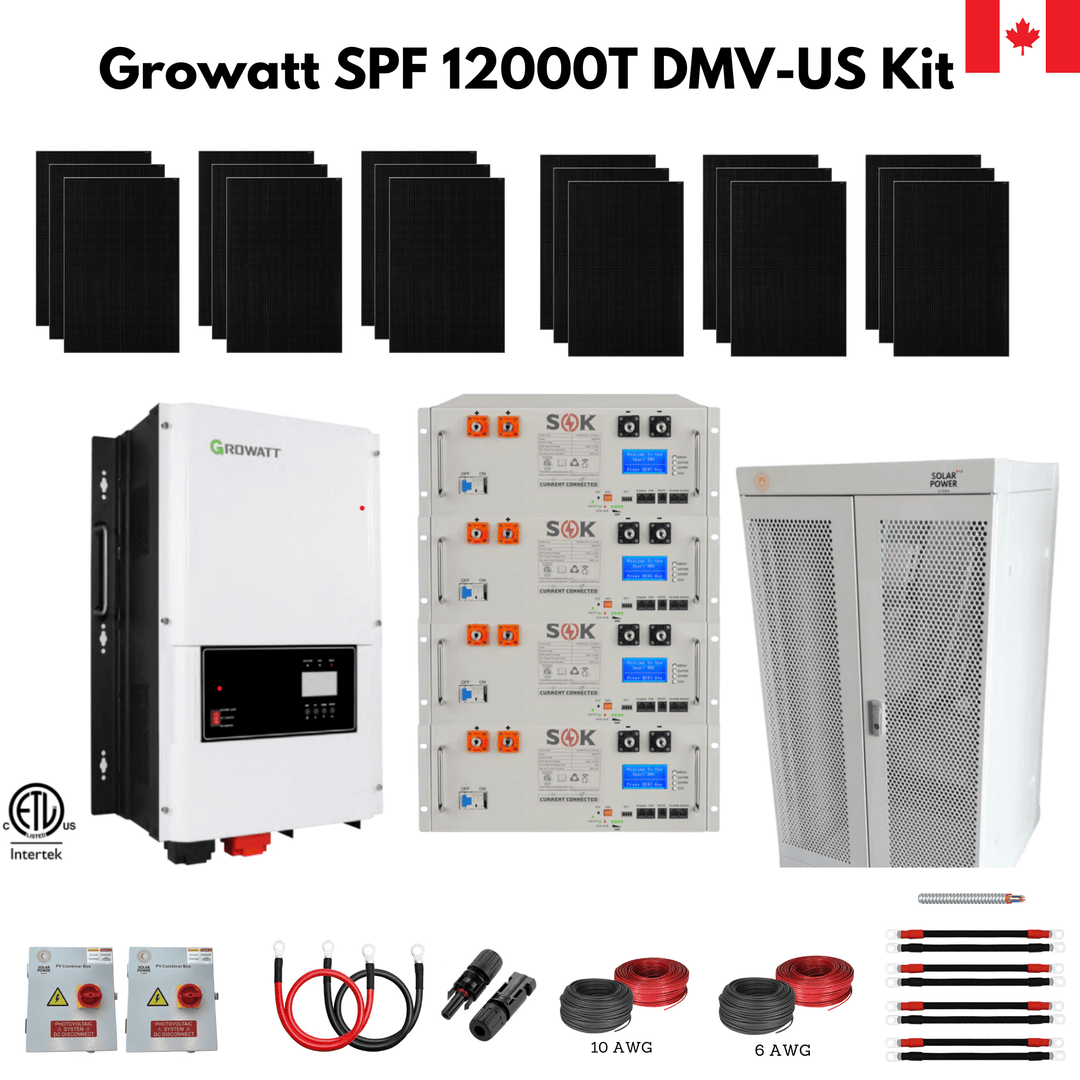 Growatt 48v Split Phase [120/240] Solar Kit -Great For On-grid System | W/ SOK Battery