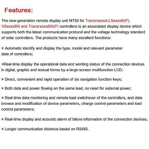 EPEVER MT50 - LCD Display Remote Meter | Auto Identify Controller | W/ LCD Displays | EPever Tracer-A/an Tracer-BN Series | Solar Charge Controller