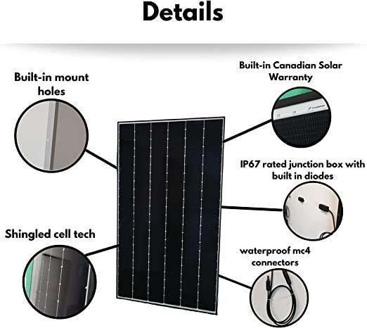 Shingled 680 Watt Solar Panel (Panneau Solaire 680w) - All Black 340w Canadian Panels | W/ CSA Approval, For On-grid, Off-Grid & Hybrid Applications