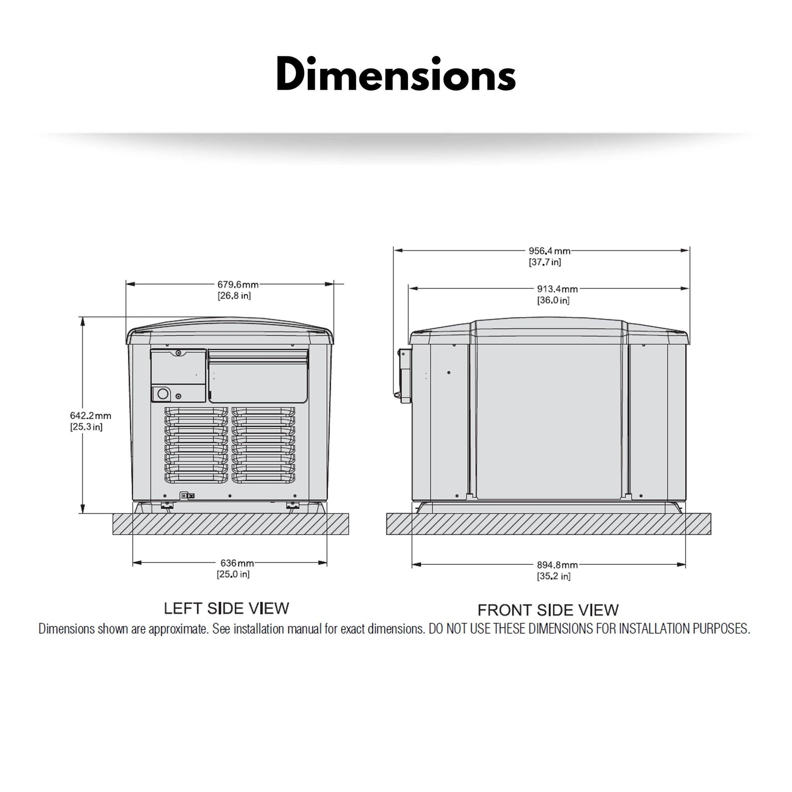 Generac Generator Sizes GENERAC 7.5 KW Air Cooled Standby Generator Steel Enclosure 8 Circuit