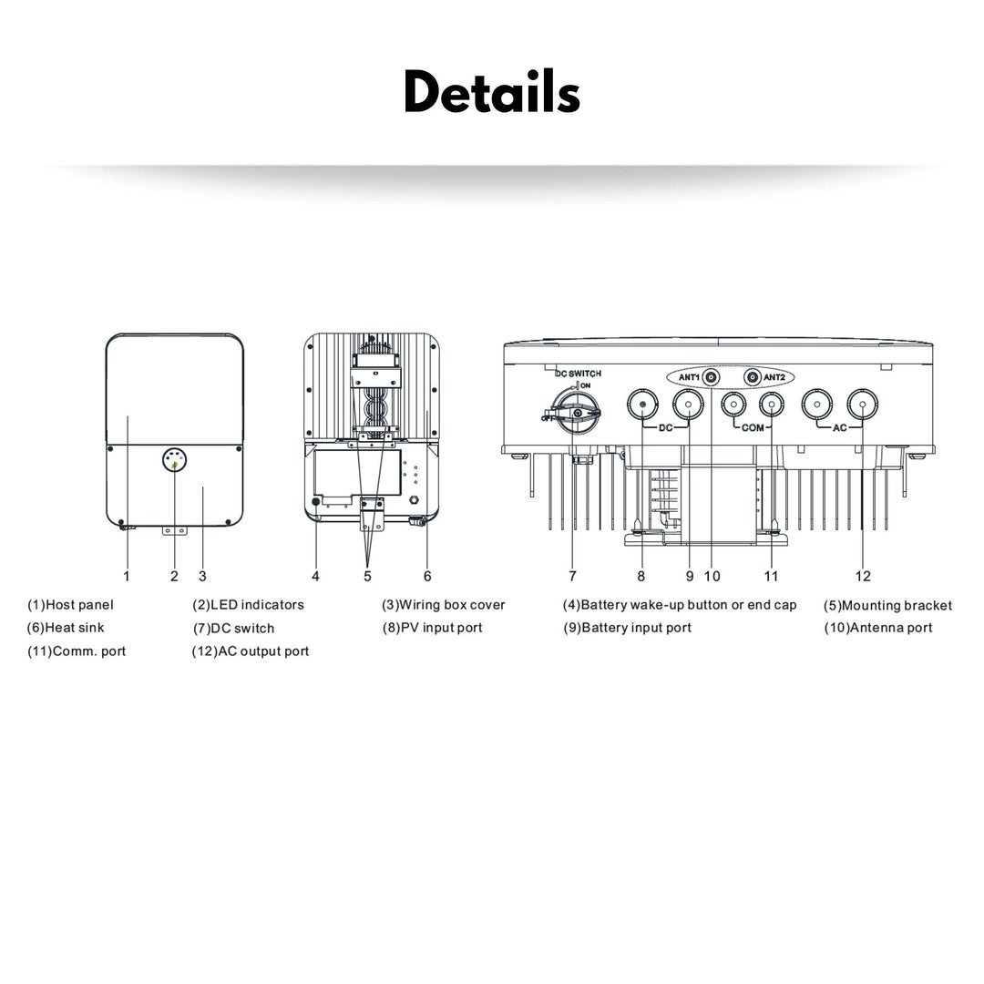 Growatt MIN 10.0kW - Single Phase Storage Hybrid Inverter | MIN 10000TL-XH US (WIFI/LAN+TIGO)